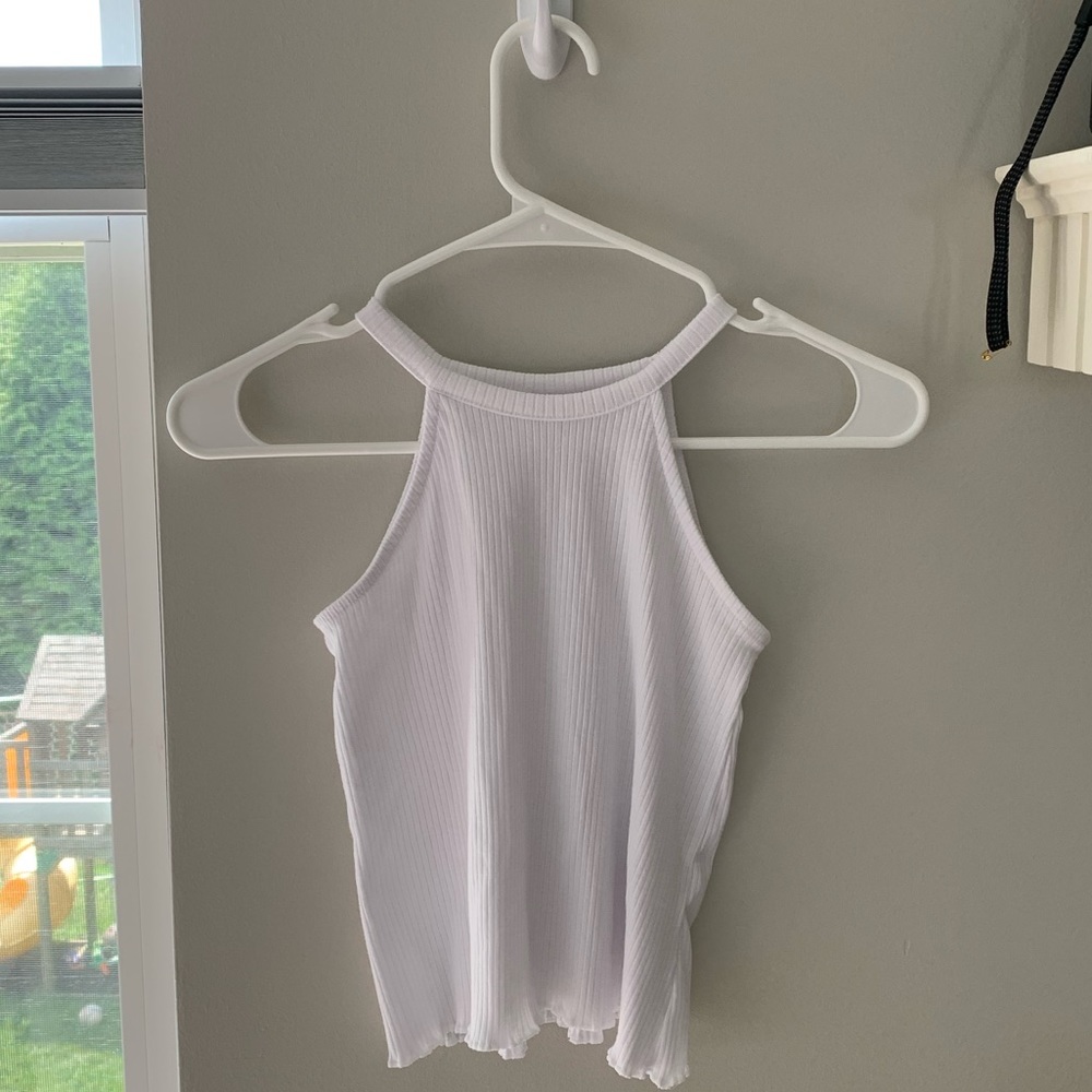 Zara White tank top with ribbed material